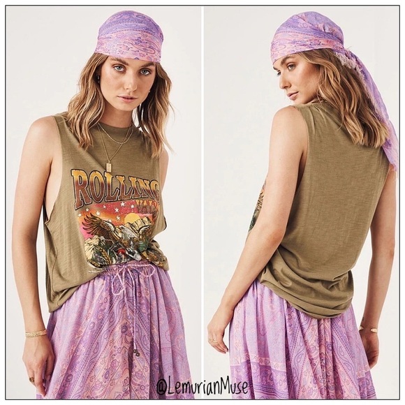 Nwt Spell & The Gypsy Rolling Valley Muscle Tank - Picture 3 of 5